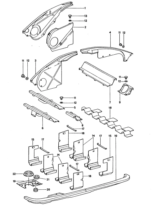 (New) 911 Left Cover For Air Hose - 1965-89 2