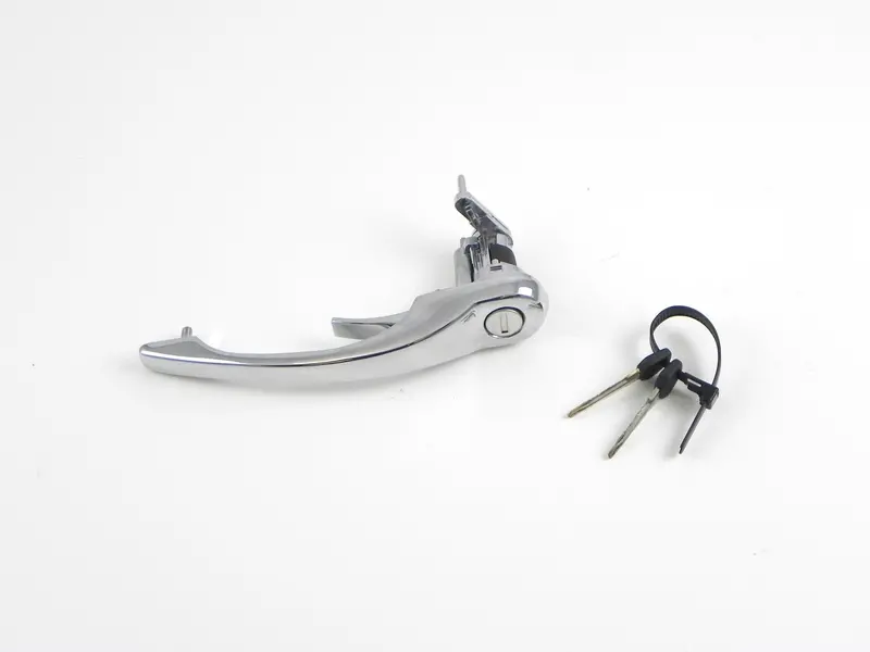 (New) 911 Left Hand Chrome Door Handle, Lock And Keys - 1970-86 1