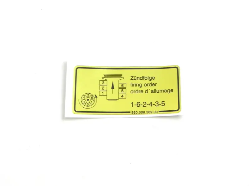 (New) 911 Or 930 911 Turbo Firing Order Decal - 1979-89 1