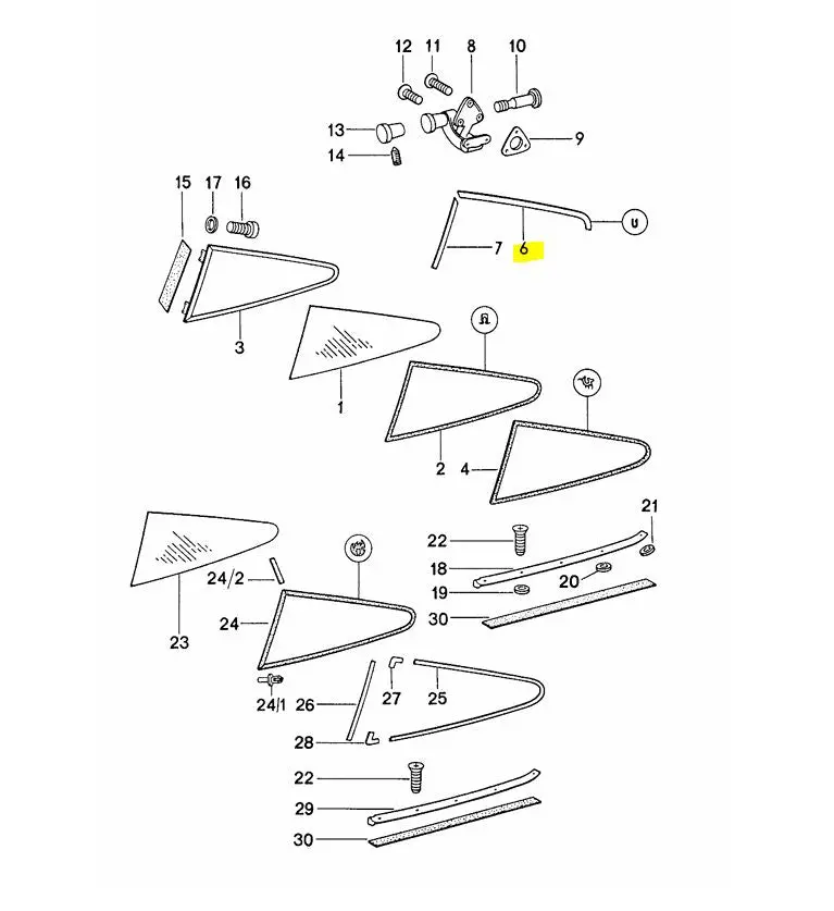 (New) 911 Quarter Window Pinch Weld - 1965-77 2