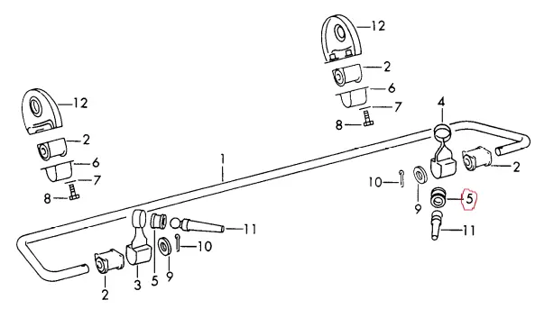 (New) 911 Rear Sway Bar Bushing - 1964-77 2