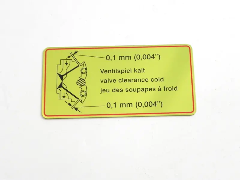(New) 911 Red Bordered Valve Clearance Decal - 1965-69 1