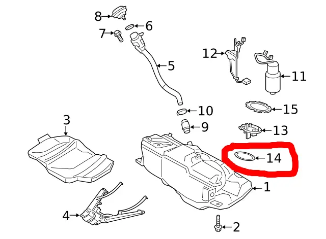 (New) 911 Sealing Ring For Fuel Pump Flange - 2012-23 1
