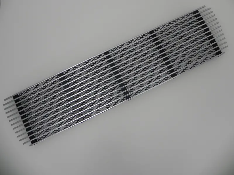 (New) 911 Silver 5 Bar Engine Lid Grille With Black Mesh - 1969-71 1