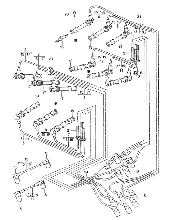 (New) 911 Spark Plug Wire Set 1995-98 2