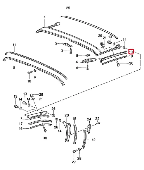 (New) 911 Speedster Convertible Top Gasket Left Front - 1989 1
