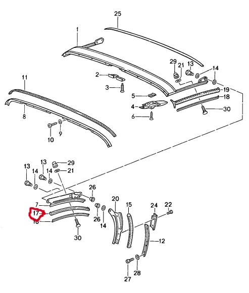 (New) 911 Speedster Convertible Top Side Gasket Right - 1989 1