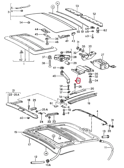 (New) 911 Sunroof Gear Bracket - 1974-98 2