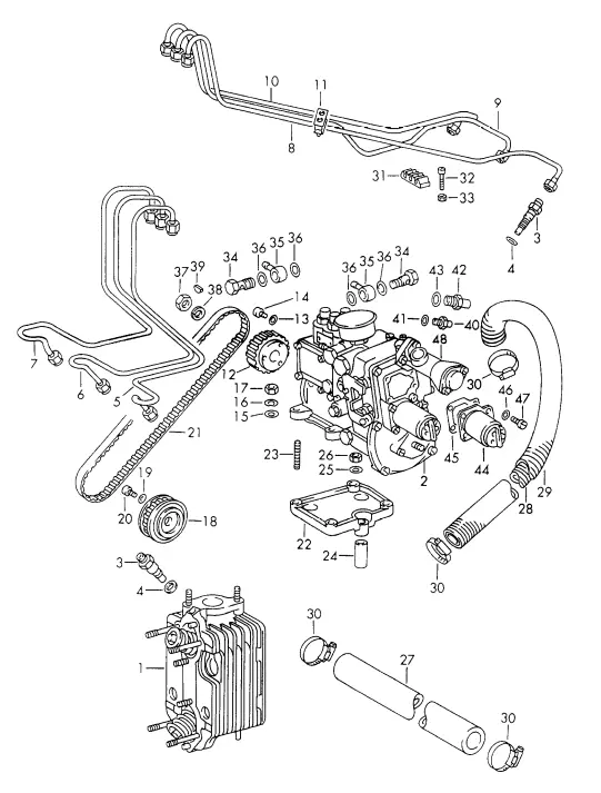 (New) 911 T,E,S Fuel Injection Line Support 2