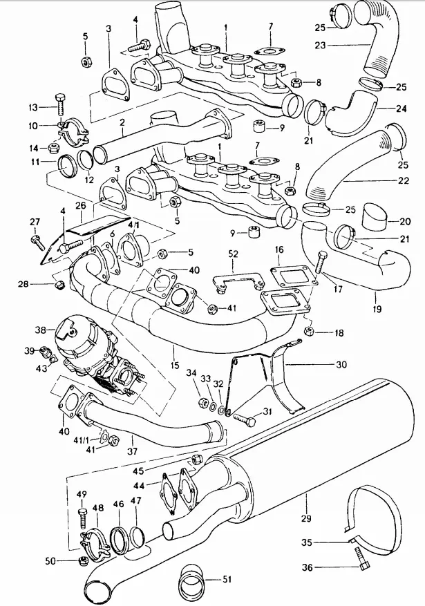 (New) 911 Turbo Exhaust Pipe Support 1976-89 2