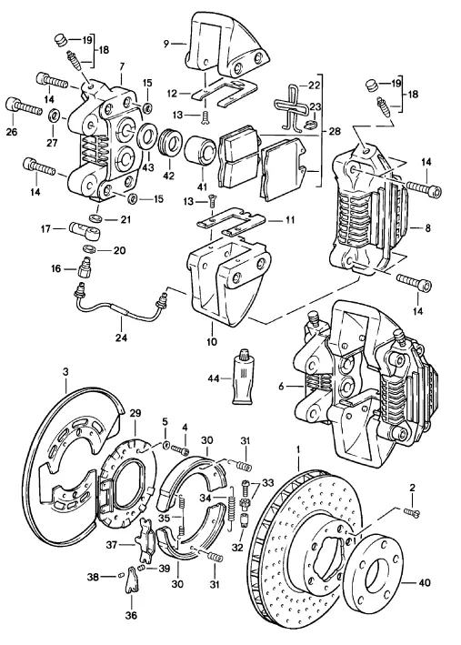 (New) 911 Turbo Pressure Spring For Parking Brake Shoe - 1978-89 2