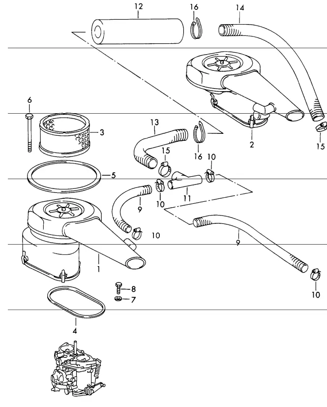 (New) 912 Air Filter Housing Left - 1965-69 1