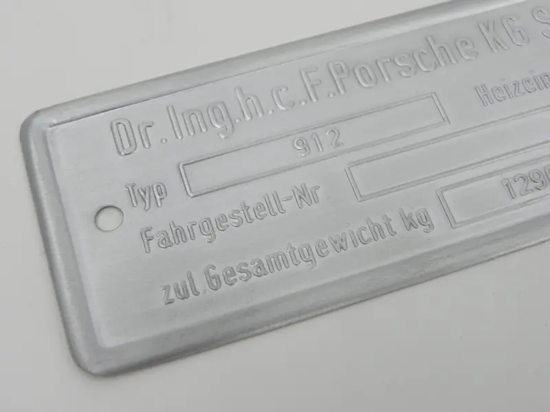 (New) 912 Chassis Id Plate - 1965-69 2