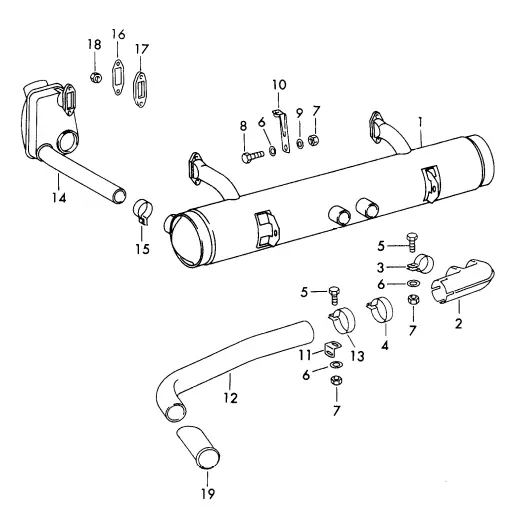 (New) 912 Tail Pipe Kit - 1965-69 2