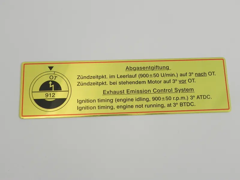 (New) 912 Timing Decal With Red Border - 1965-69 1
