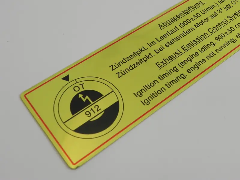(New) 912 Timing Decal With Red Border - 1965-69 2