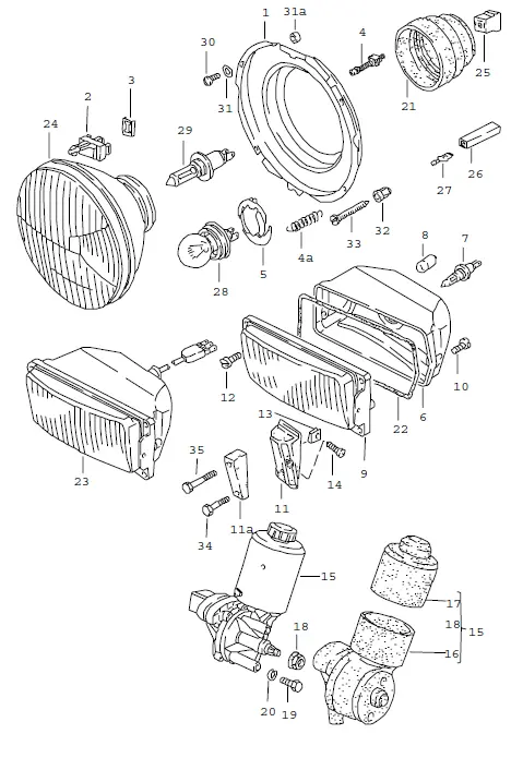 (New) 924, 944, 911 Headlight Cap 1976-89 2