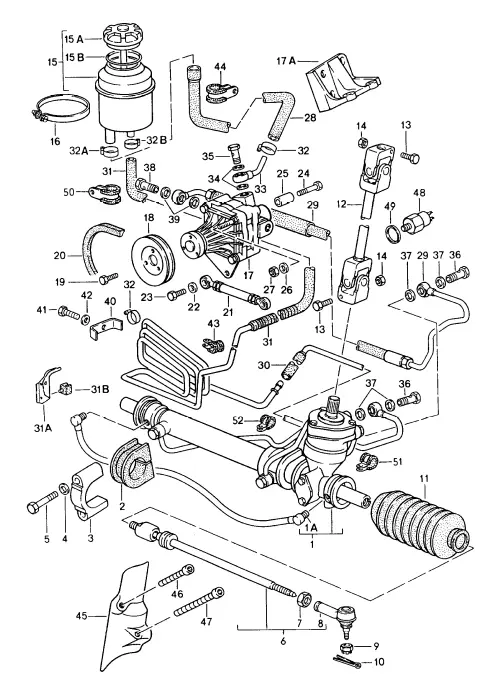 (New) 924/944/968 Power Steering Pressure Hose 1985-95 2