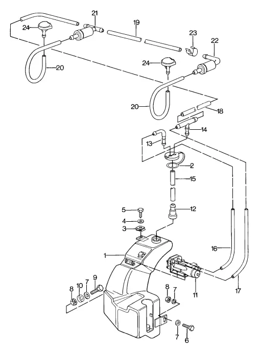 (New) 924/944 Windshield Washer Pump - 1977-87 2
