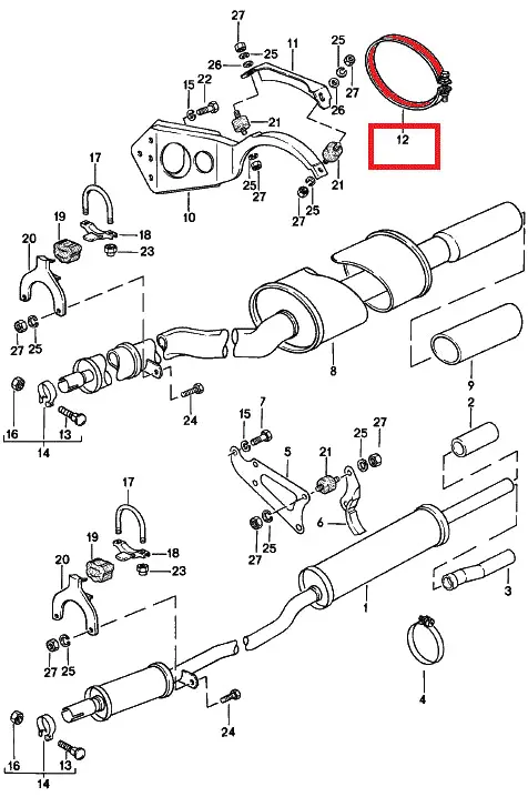 (New) 924 Exhaust Muffler Clamp - 1976-85 1