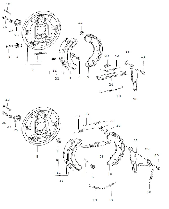 (New) 924 Rear Drum Bake Shoe Retainer Spring 2