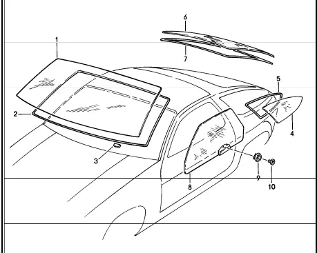 (New) 928 Left Quarter Window Seal W/O Spoiler - 1978-95 1