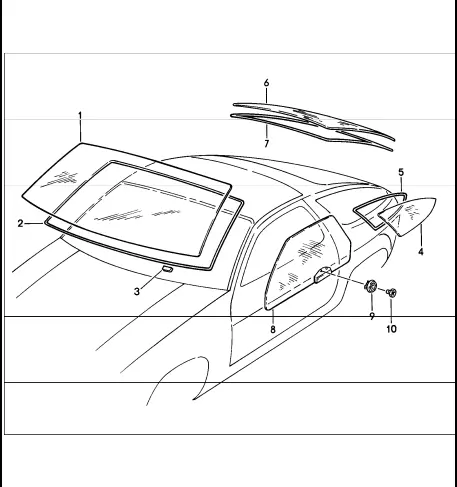 (New) 928 Passenger Side Quarter Window Frame Seal W/ Spoiler - 1978-91 1