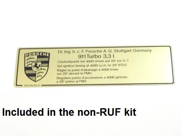 (New) 930 Turbo Engine Bay Decal Set - 1979-80 2