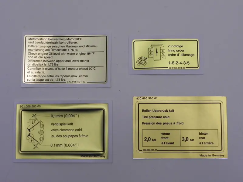 (New) 930 Turbo Engine Sticker Set - 1981-83 1