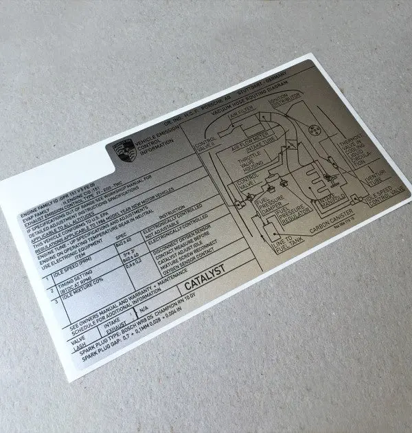 (New) 944 Emission Decal - 1986 1
