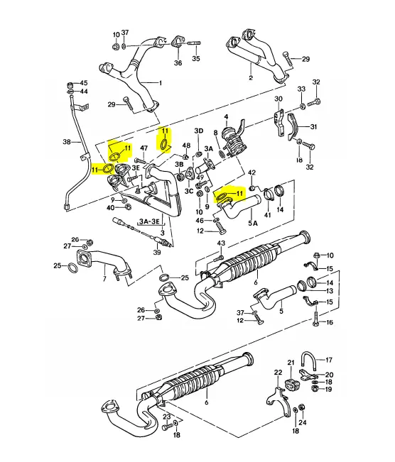 (New) 944 Turbo Exhaust Gasket - 1986-89 2