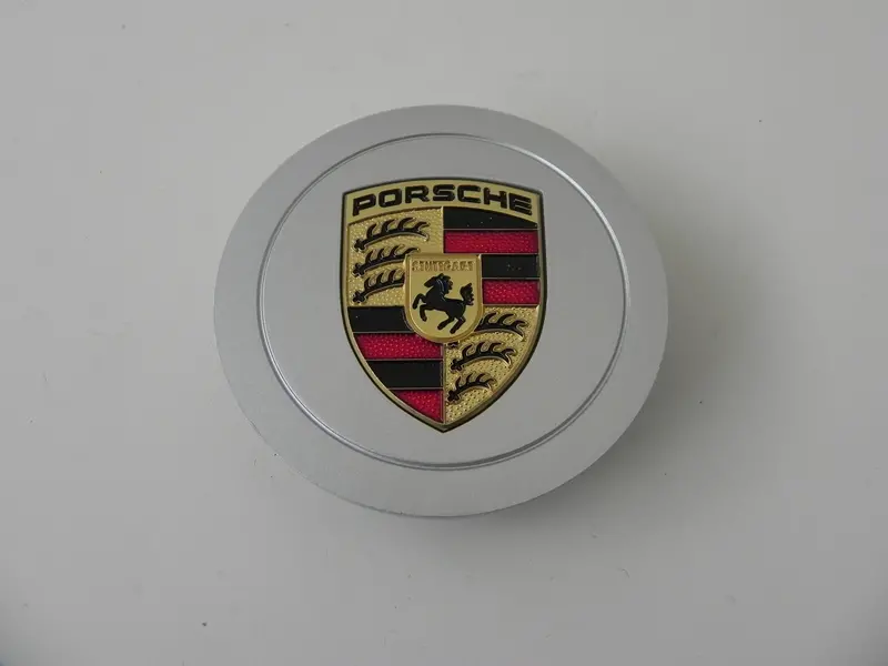 (New) 964 30 Year Anniversary Silver Center Cap W/ Full Colored Porsche Crest - 1989-94 1