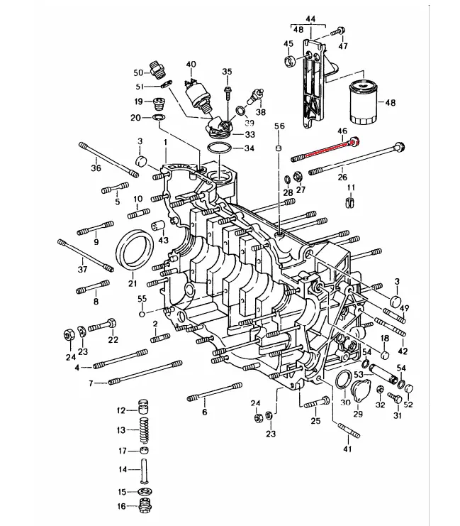 (New) 964/993/Gt2/Gt3 Short Stud For Engine Block - 1989-2005 1