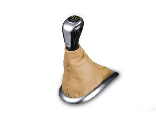 (New) 986/996 Gearshift 6-Speed Knob Carbon/Aluminum/Leather In Savanna Beige - 1997-2000 1