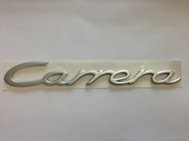 (New) 993 Silver "Carrera" Engine Lid Emblem - 1995-98 1