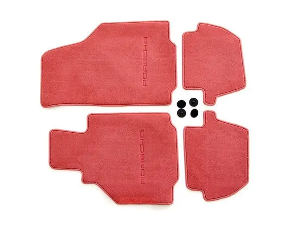 (New) 996 Cabriolet/Coupe Set Of Four Boxster Red Floor Mats - 1998-2005 1