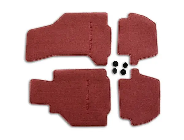 (New) 996 Cabriolet/Targa Set Of Four Boxster Red Floor Mats - 2002-05 1