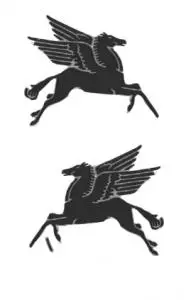 (New) Black Pegasus Racing Decal 2Pc. Set 1