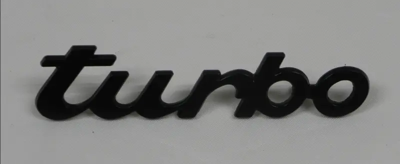 (New) Black Script Emblem: "Turbo" - 1978-89 1