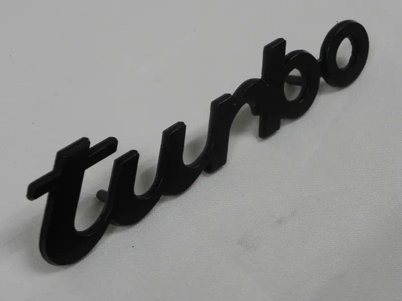 (New) Black Script Emblem: "Turbo" - 1978-89 2