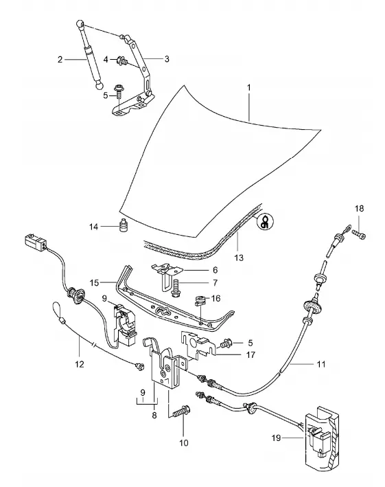 (New) Boxster Hood Latch Trim Cover - 1997-04 1