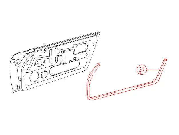 (New) Early Flat Style Targa Door Seal Pair - 1965-73 2