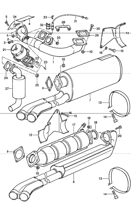 (New) Euro 930 Turbo Muffler 1978-89 2