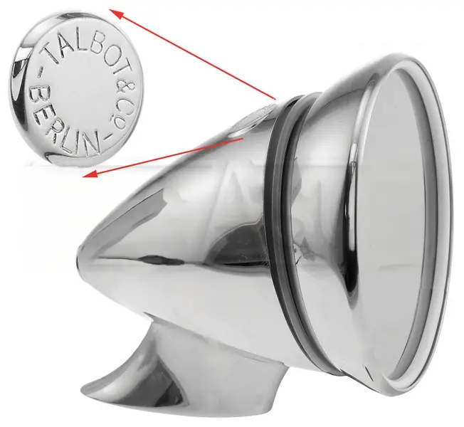 (New) Genuine Talbot Berlin 300 Chrome Mirror W/ Convex Lens 3.5'' 1
