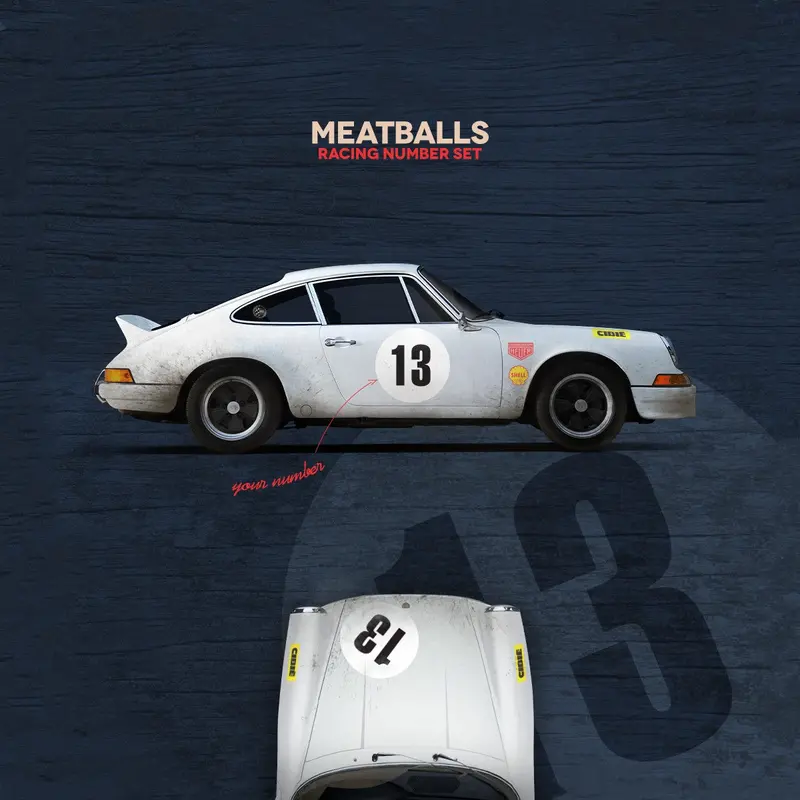 (New) Meatballs/Rondels Number Decal Set 1
