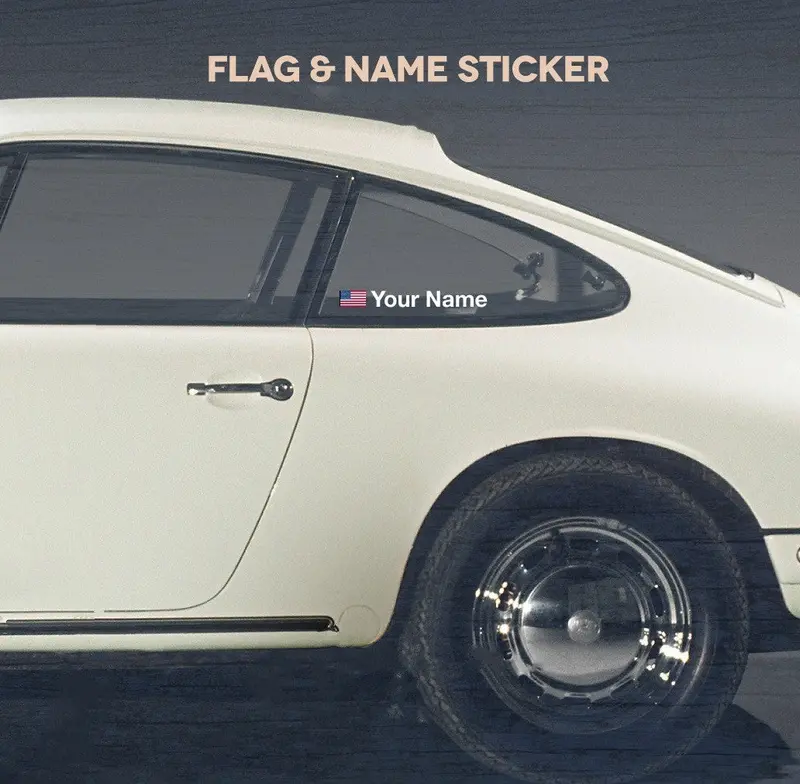 (New) Name And National Flag Window Decal Set 1