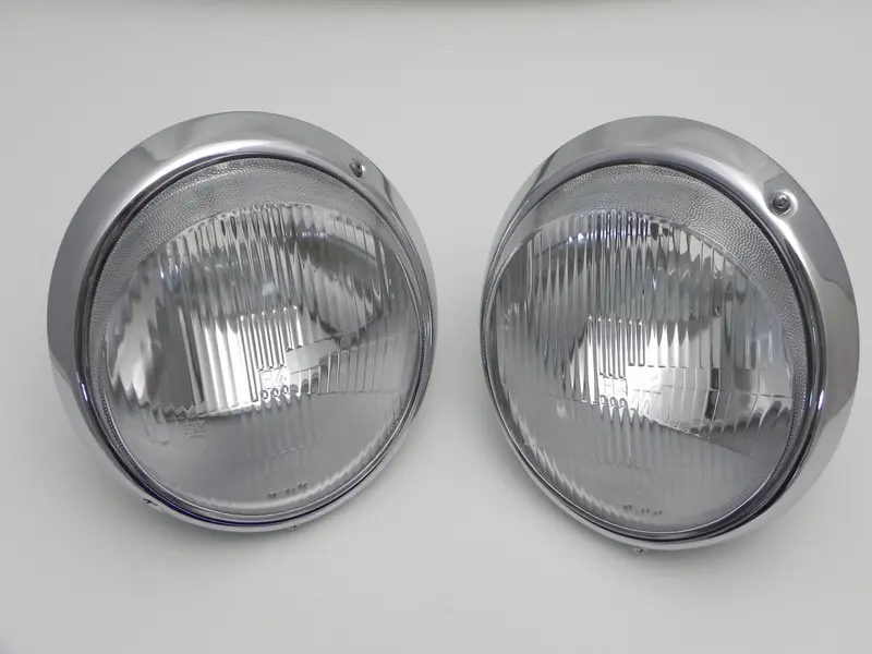 (New) Pair Of H4 Headlight Assemblies W/ Nos Bosch Lenses - 1968-89 1