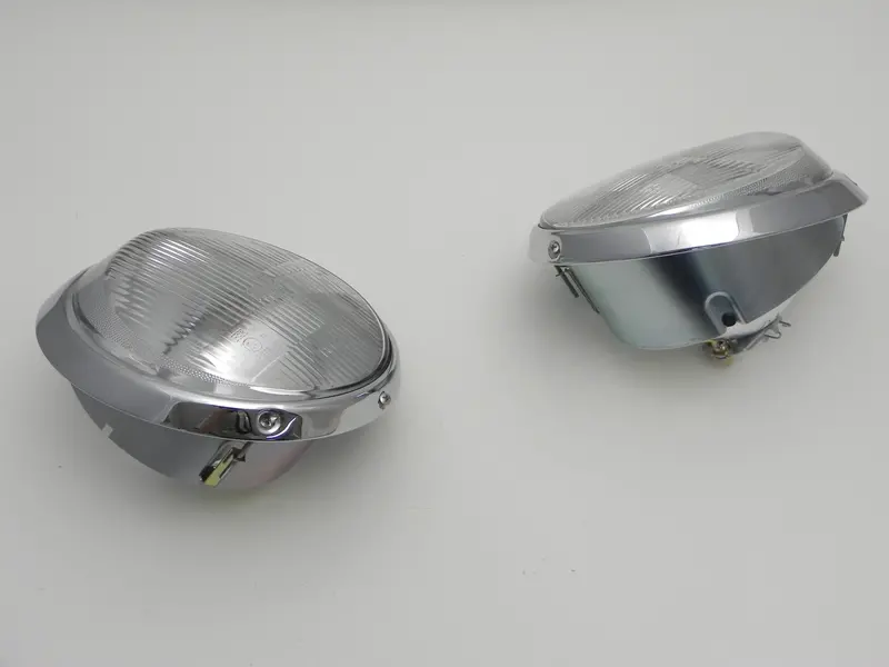 (New) Pair Of H4 Headlight Assemblies W/ Nos Bosch Lenses - 1968-89 2