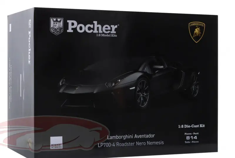 (New) Pocher Lamborghini Aventador Black Kit 1:8 - 2010S 1