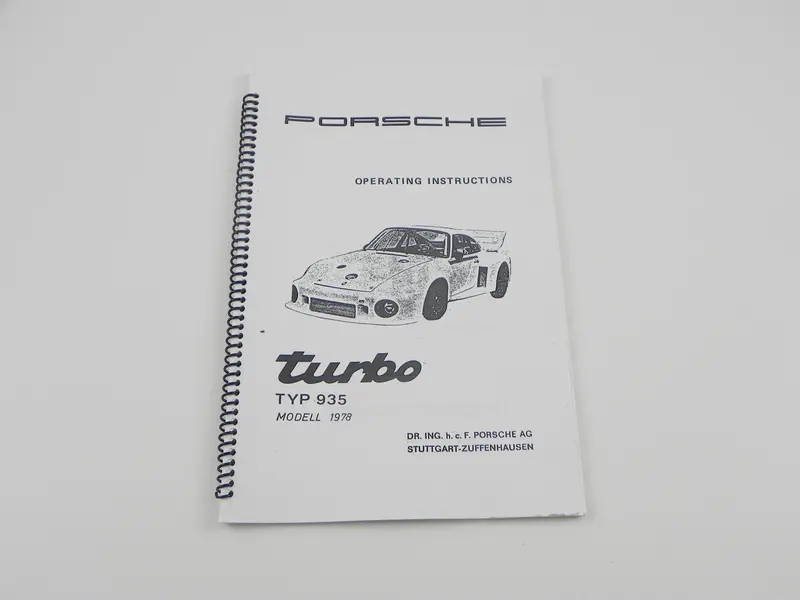 (New) Porsche 935/78 Operating Instructions 1